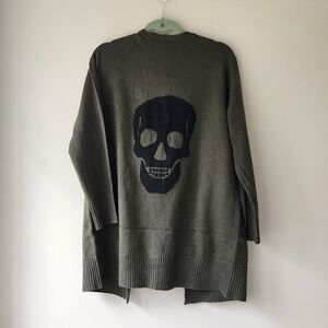 NWT Skull Back, Open Cardigan, Sweet Romeo (Size Small) Loden Green